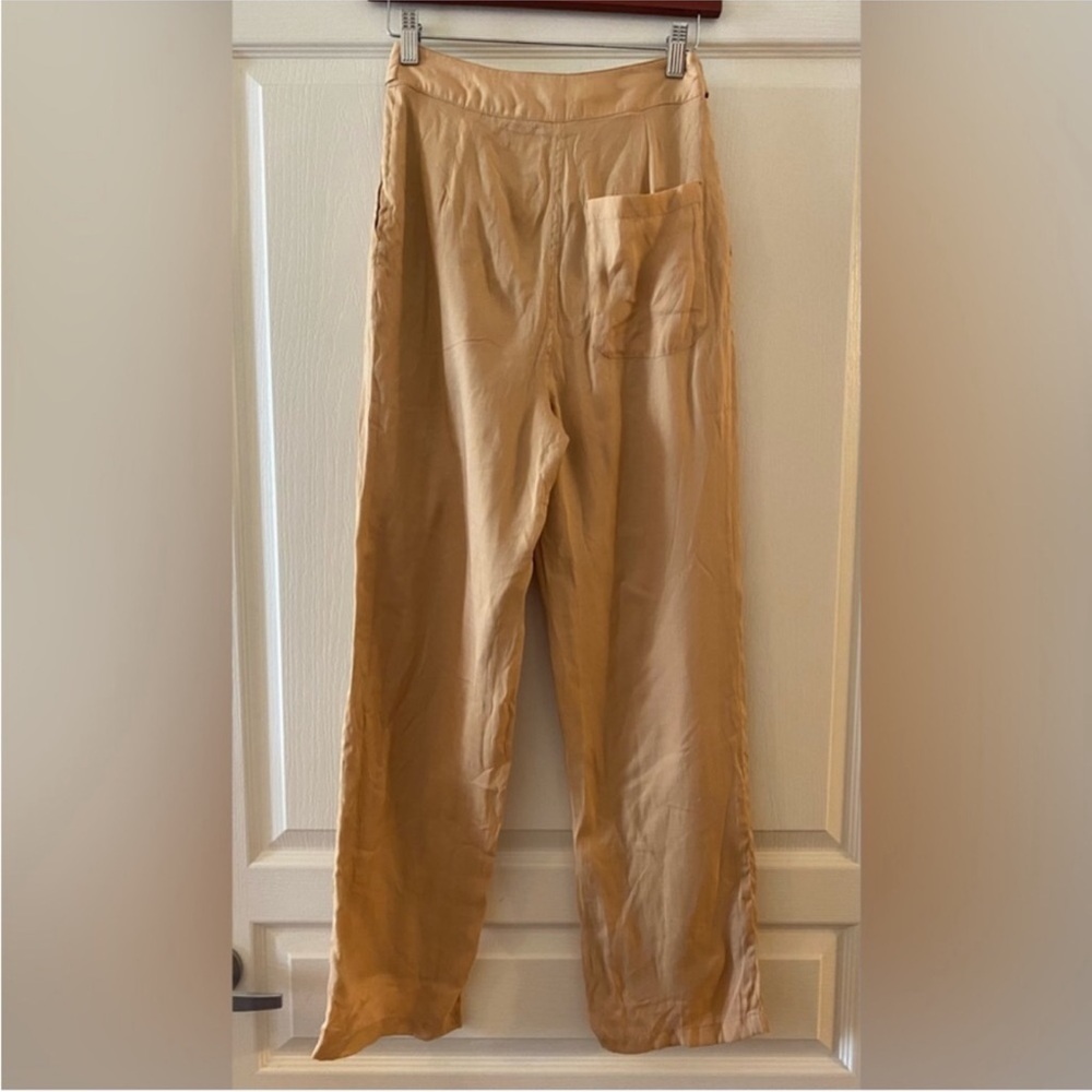L'ACADEMIE The Danette Bronze Button Fly Belted High Rise Trousers - Picture 3 of 13